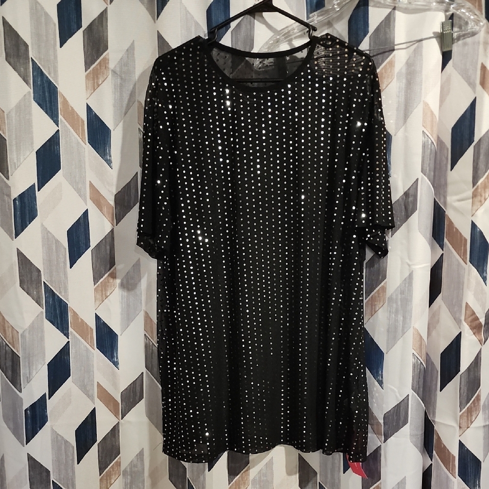 SHEIN Black Sequin Women's Top